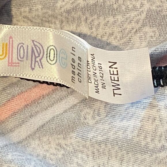 0726 LuLaRoe Red and Black Zigzag Tween Girls 8/10/12/14 Leggings New - Picture 3 of 4